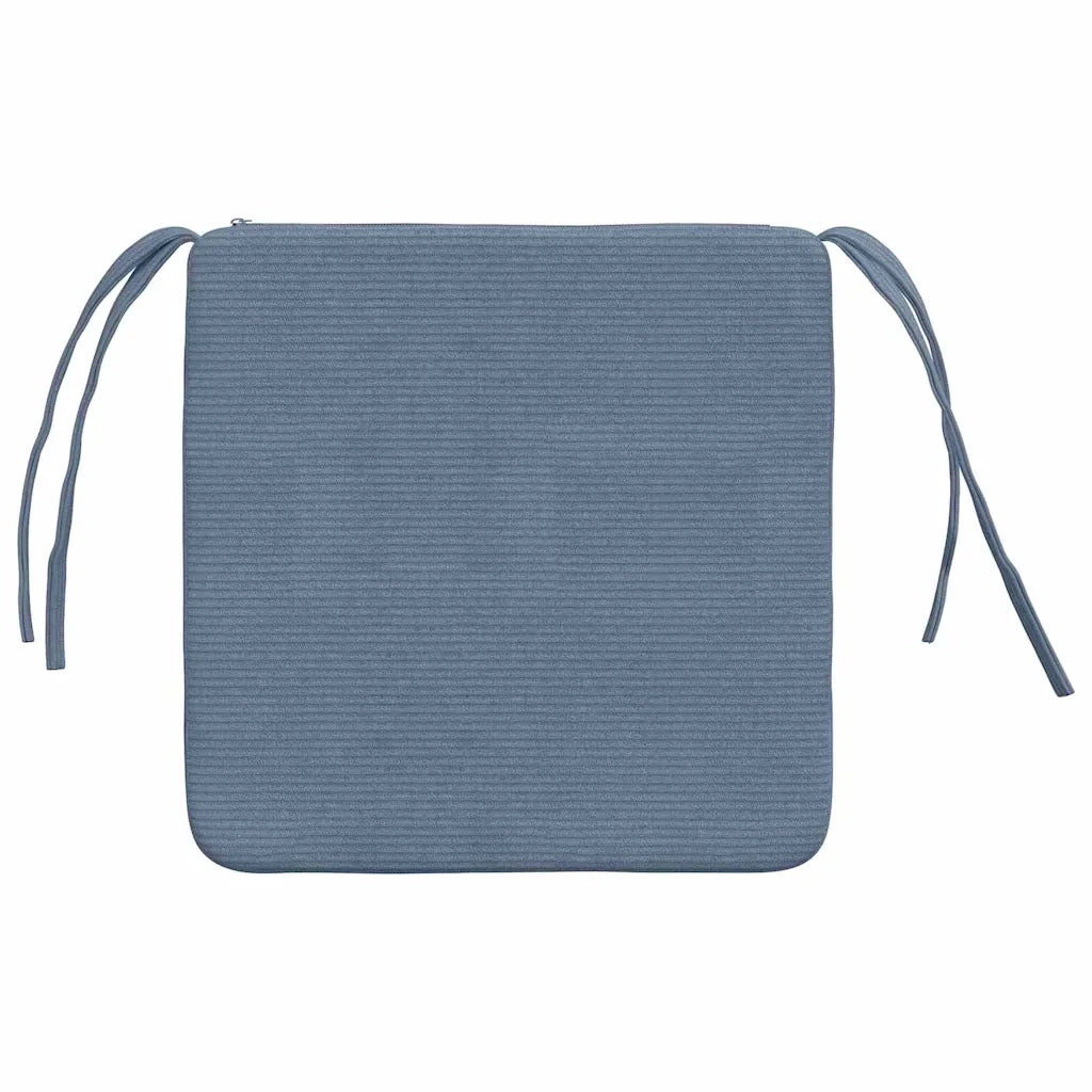 Cuscini per Seduta 4 pcs Blu 40 x 40 x 3 cm Tessuto in Cords 42015227
