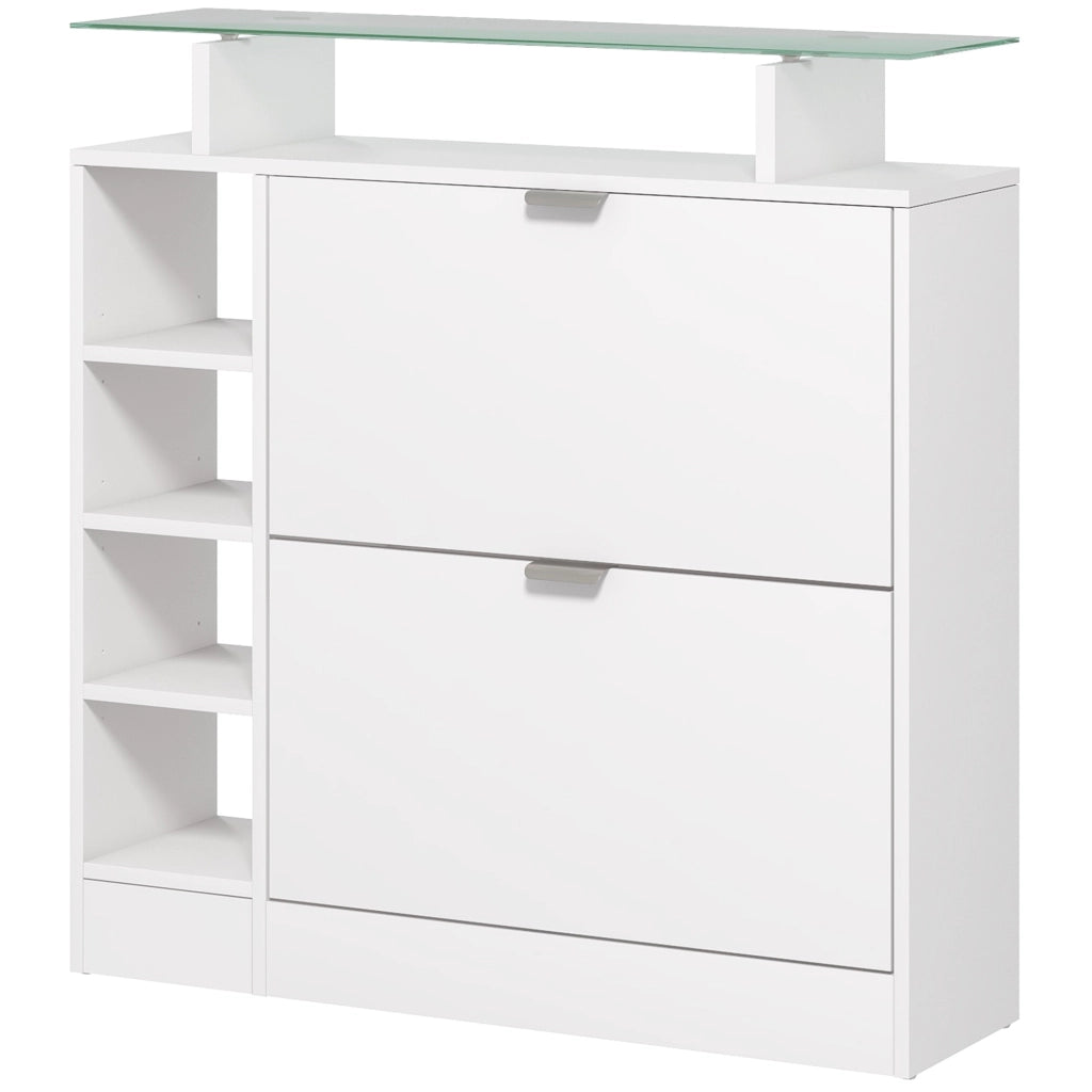 Scarpiera con cassetti e ripiani ¨C Minimal ¨C bianco, 89x25x92 cm