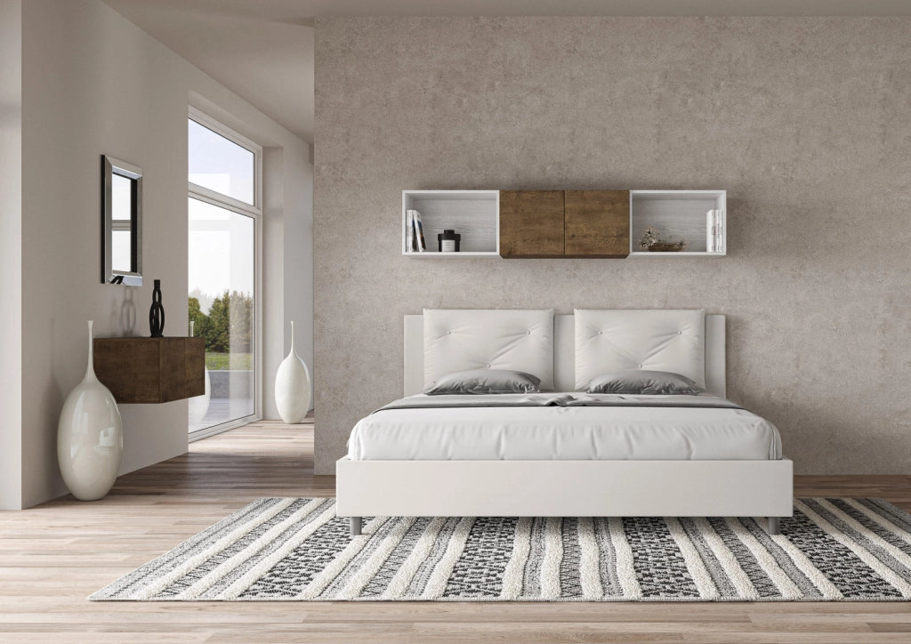 Letto Matrimoniale Large 180x190 cm Senza Rete Appia Bianco
