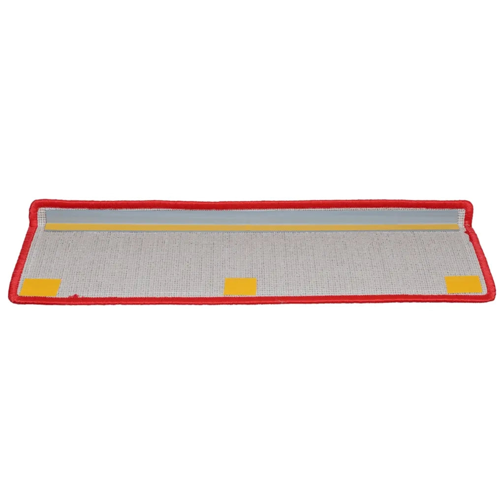 Tappetini per scale 15 pz | Gradini per Scale 65x21x4 cm Rosso Bordo rettangolare