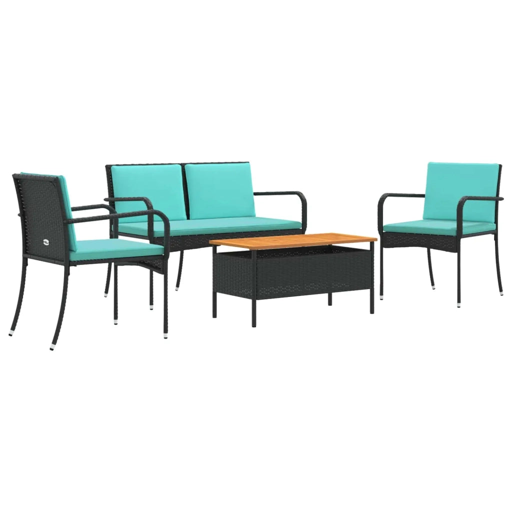 Set da giardino Nero polyrattan 42025107