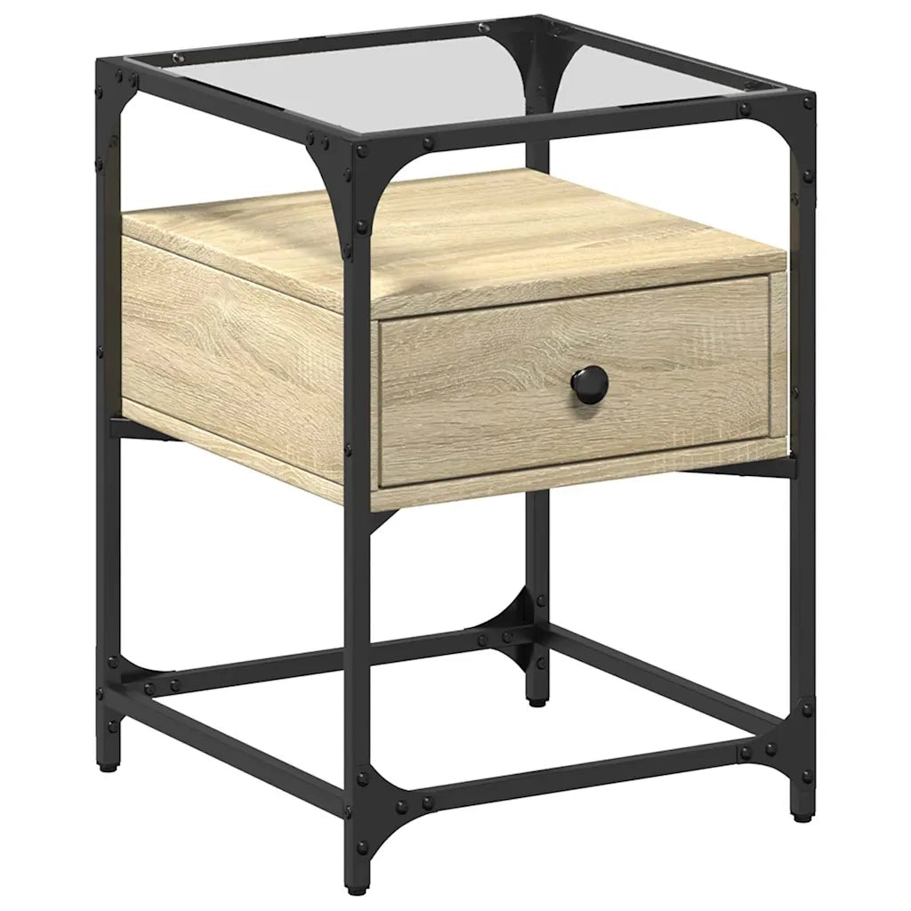 Comodini 2 pz-Set di 2 Tavolino da notte Rovere Sonoma 40x40x55 cm in Legno Multistrato
