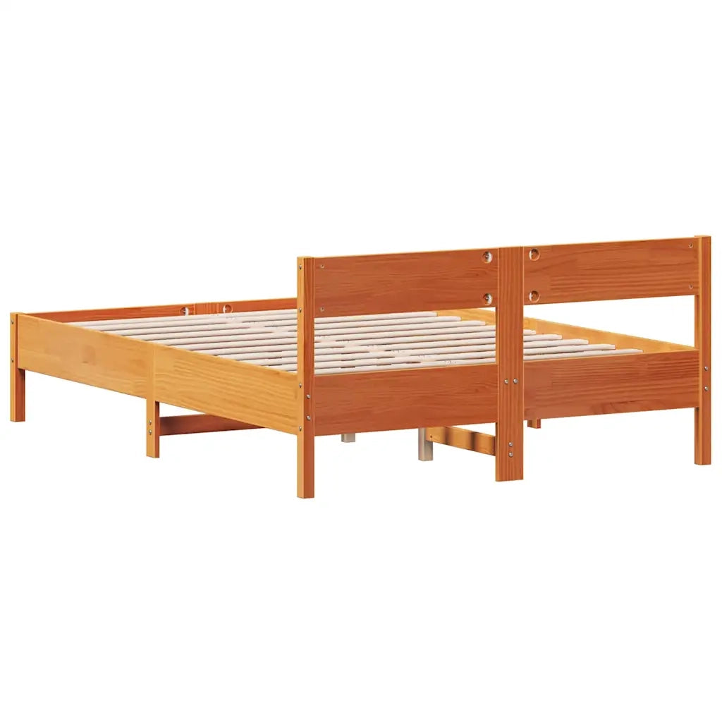 Letto matrimoniale | Letto per adulti | Letto senza Materasso Marrone Cera 120x200 cm in Legno di Pino