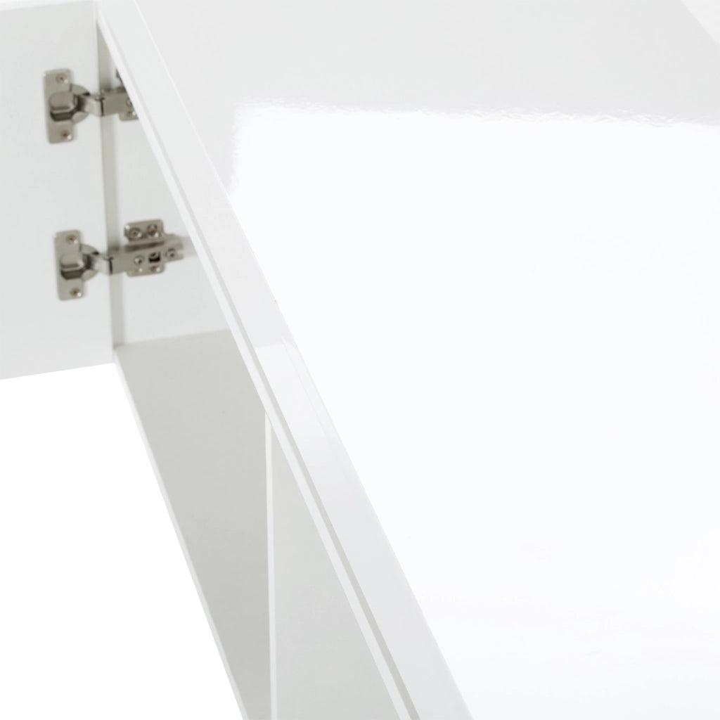 Mobile TV bianco lucido 170 cm con illuminazione LED