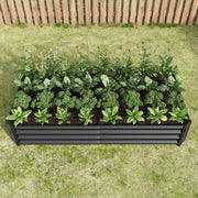 Orto rialzato 180x91x30 cm nero in metallo, base aperta per piante