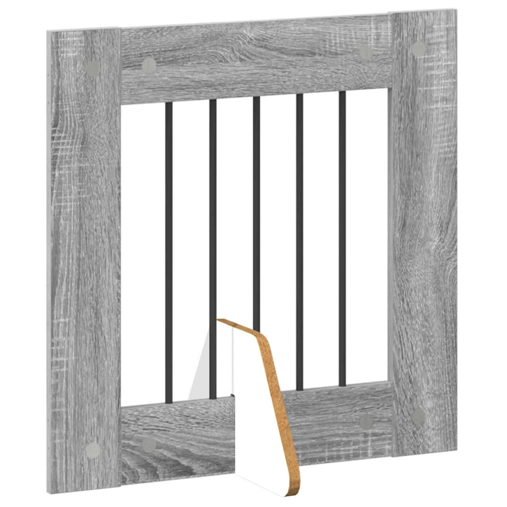 Cancello per cani con supporti 2 pz Grigio Sonoma 60 x 60 cm CFW3957009
