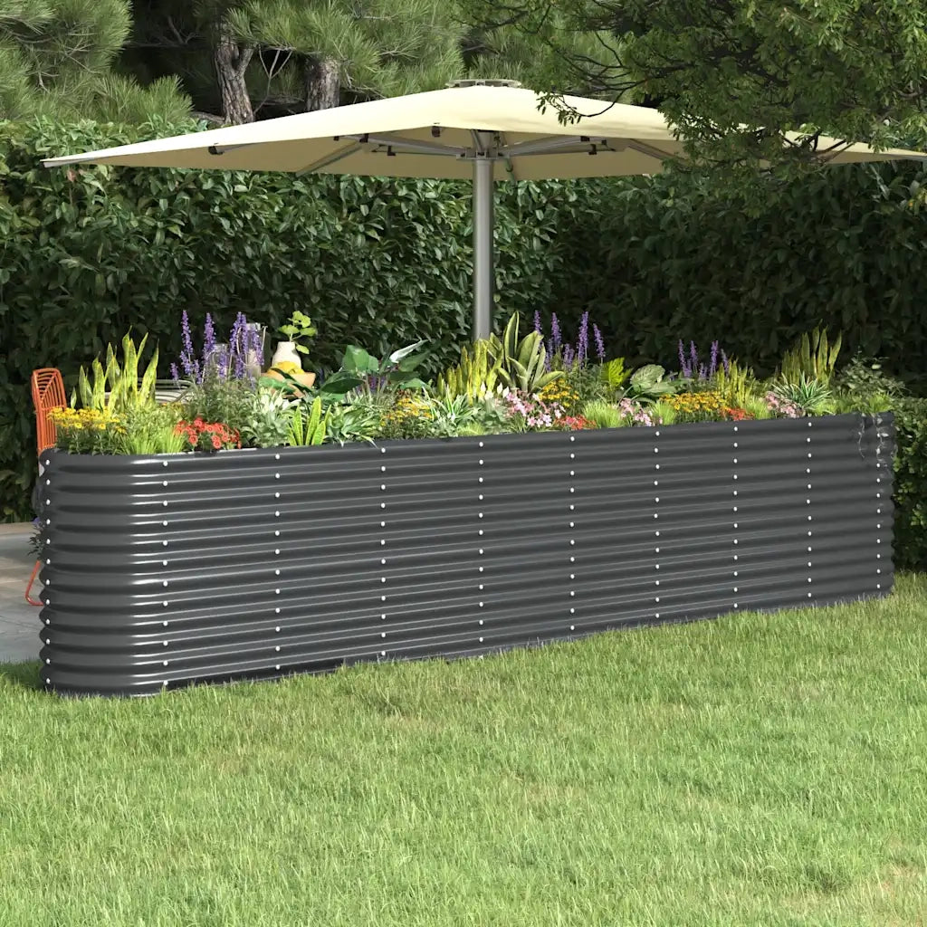 Letto da Giardino in Acciaio Zincato 332x40x68 cm Antracite 318911