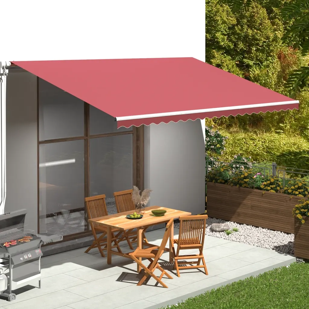 Tessuto di Ricambio per Tenda da Sole-Ricambio telo per tenda da sole Rosso Borgogna 5x3 m