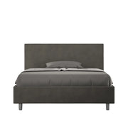 Letto Matrimoniale Extra Large 200x210 cm con Rete e Contenitore Adele Grigio