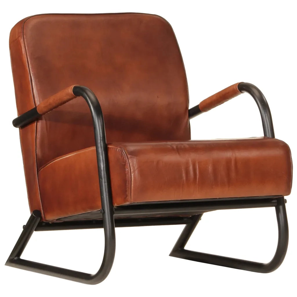 Poltrona | Sedia Relax Marrone in Vera Pelle
