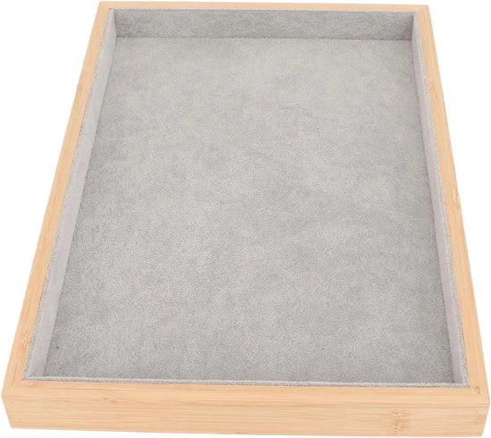 Organizzatore di Accessori Gioiellerie in Legno per Oggetti di Ricamo - Grigio.