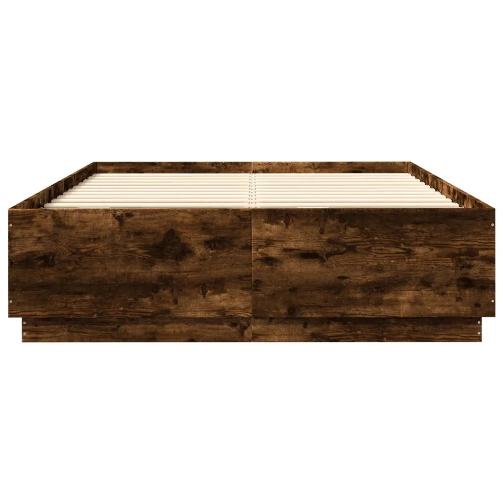 Giroletto con Luci LED Rovere Fumo 140x200 cm Legno Multistrato 3209615