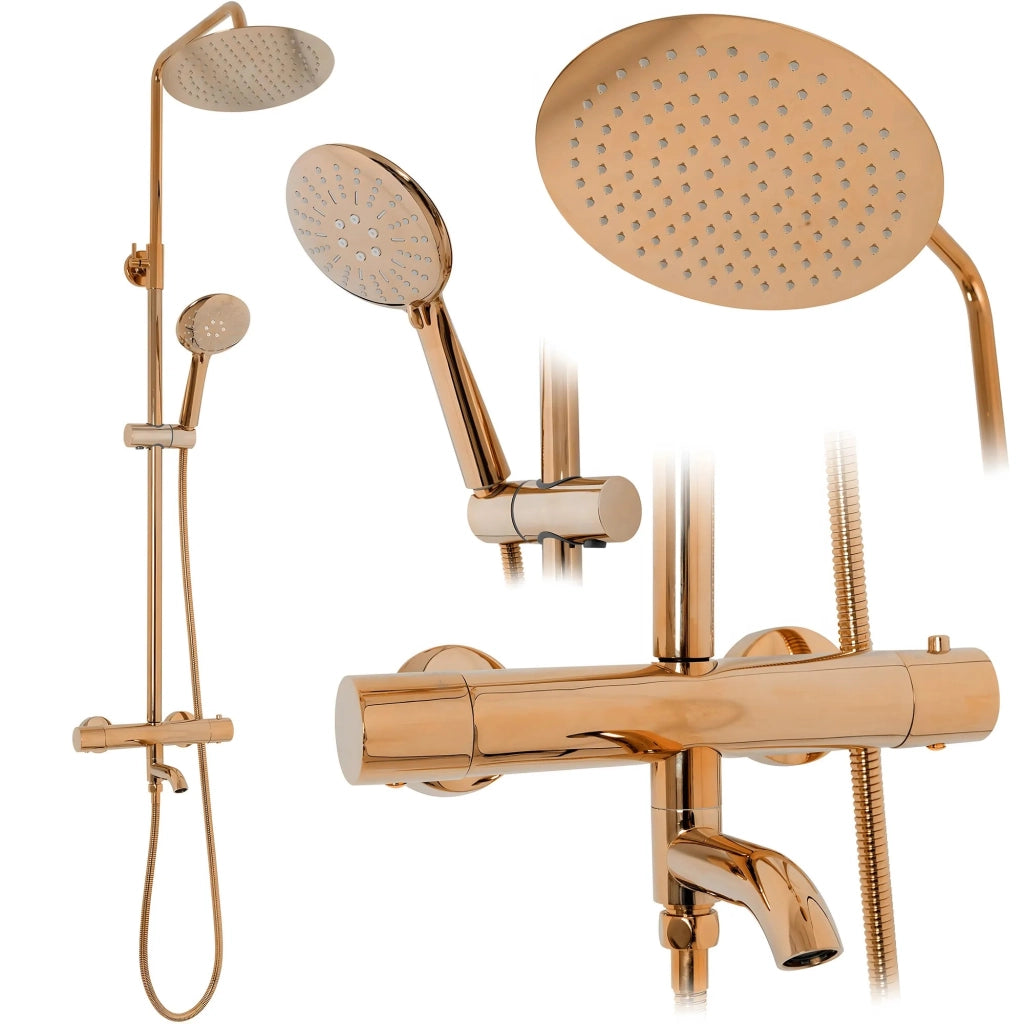 Set Doccia Con Termostato Rea Lungo Copper