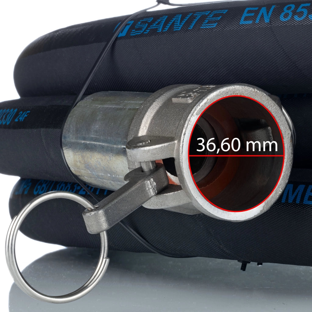 Tubo per Intonacatrice DN25 10M – Alta Resistenza, Pressione Max 40 Bar | Camlock Idraulico | Uso per Intonaci Macchine