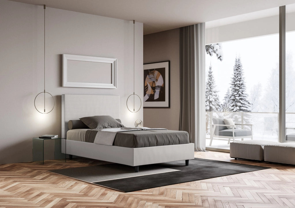 Letto 1 Piazza e Mezzo 130x190 cm con Rete Focus Bianco