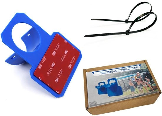 Supporto per tubo - Adatto a supporto tubo Intex - supporto tubo in plastica - accessori tubo acquatico (1 supporto + 2 cavi attaccabulloni), blu