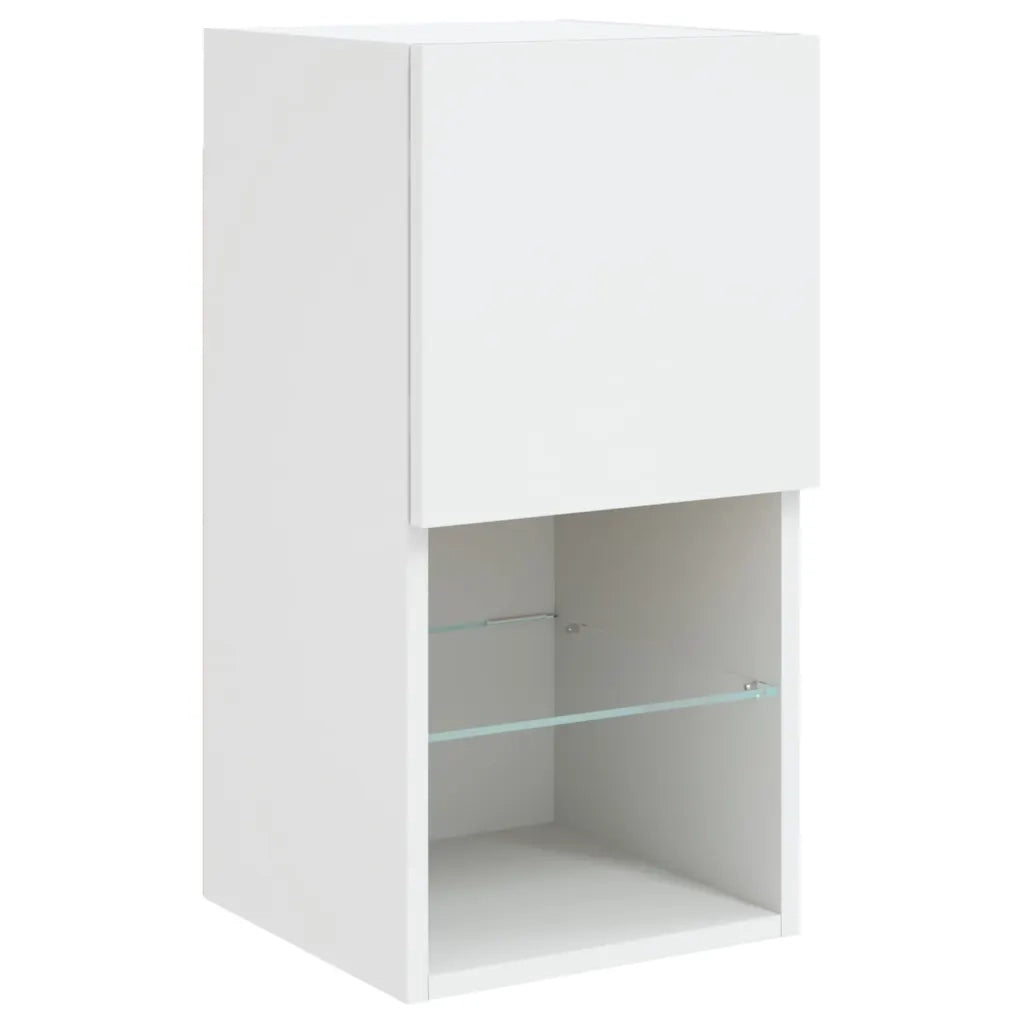 Mobili TV a Muro 4 pz-Credenza per TV con Luci LED Bianchi 477065