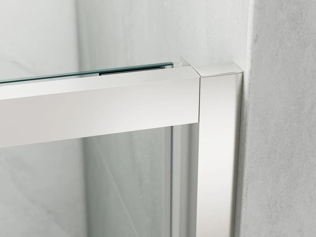 Box doccia angolare SPAZIO fisso 20 + porta 75 + laterale fisso 95x90 cm (90-92.5/86.5-89) nero opaco