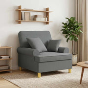 Poltrona XL con Cuscini Grigio Scuro Tessuto 42043484