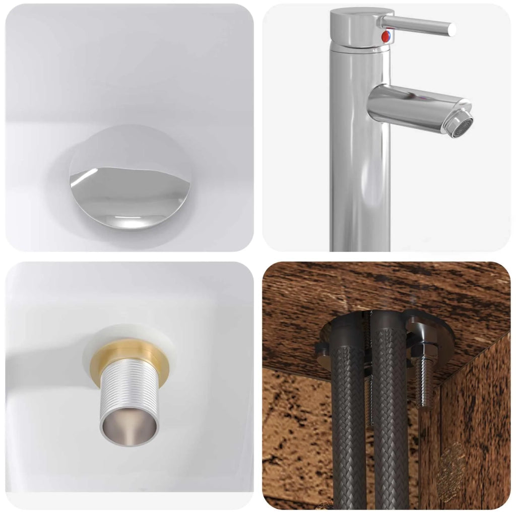 Set di mobili per il bagno 4 pz Legno antico 3406869