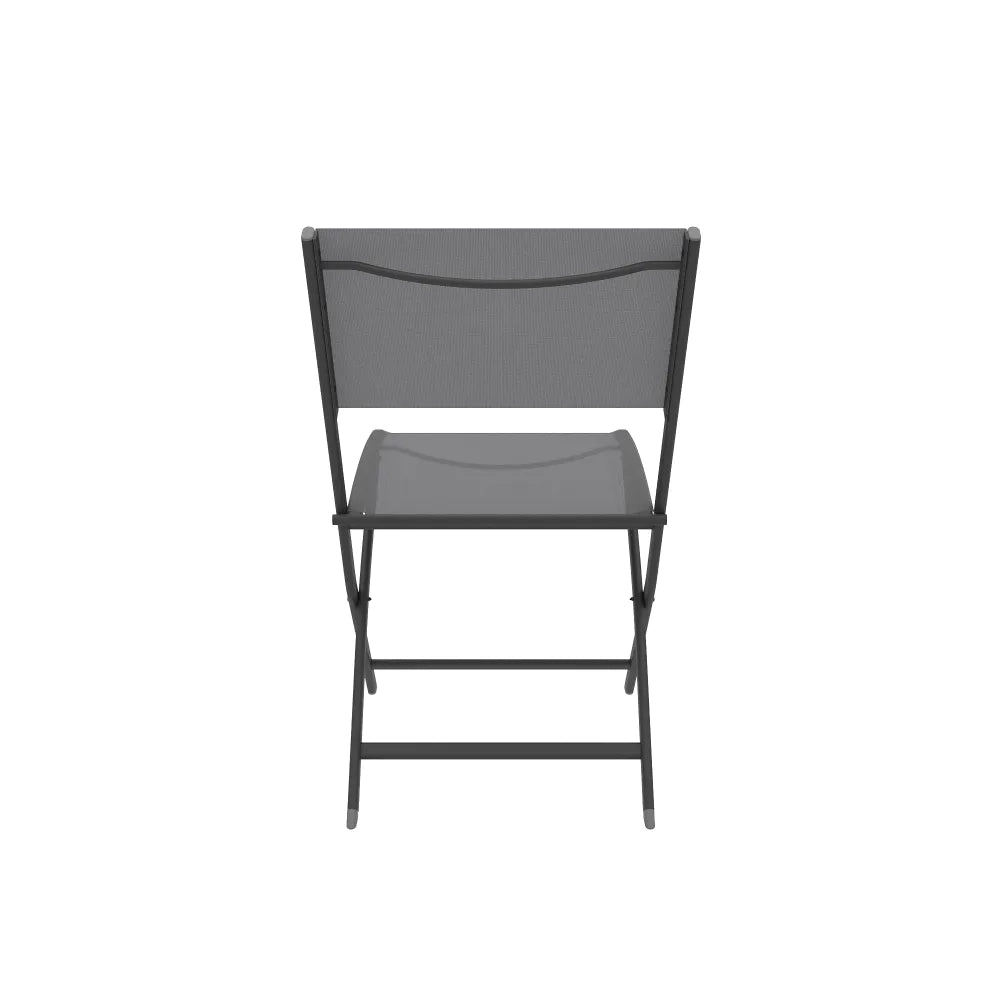 Set 4 sedie da esterno pieghievoli in textilene grigio scuro | Yalia