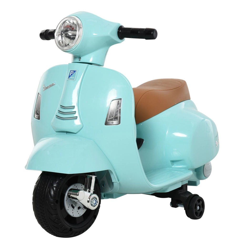 Vespa Moto Elettrica per Bambini 18-36 Mesi Verde con Luci LED e Suoni Ruote Stabilizzatrici