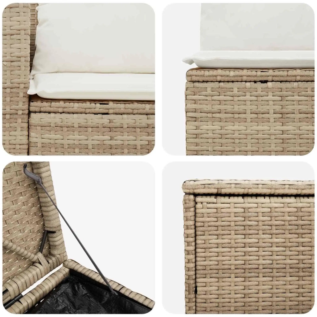 Set di divani 7 pz Beige e Bianco Crema 3448808