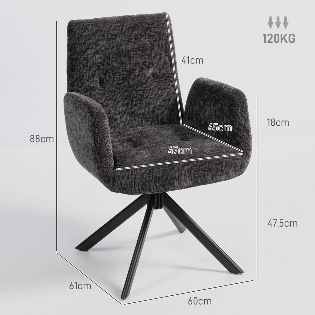 Poltrona girevole moderna imbottita ¨C Minimal ¨C nera