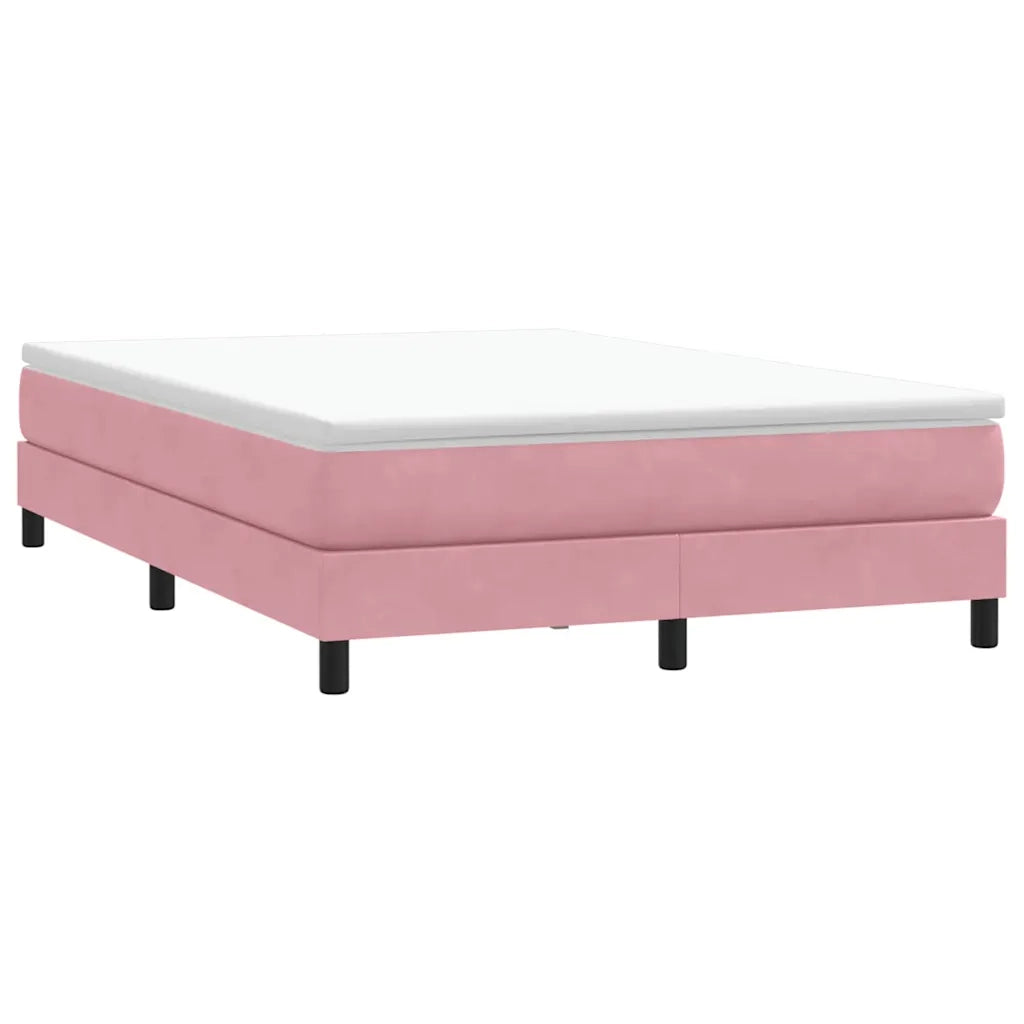 Giroletto a Molle con Materasso Rosa 160x210 cm in Velluto 3315932