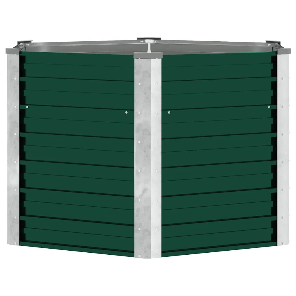 Fioriere | Cassetta per fiori | Letto Rialzato Giardino in Acciaio Zincato 129x129x77 cm Verde