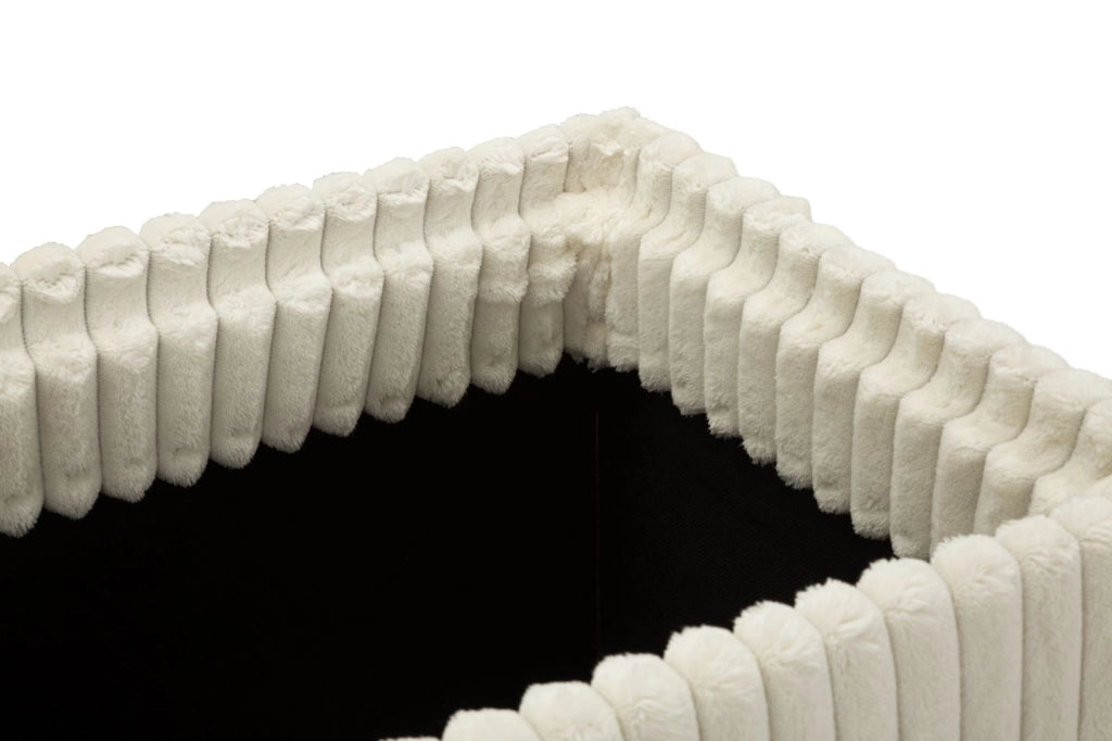 Panca con Contenitore Goteborg 113x41x44 cm in MDF e Spugna e Poliestere Bianco