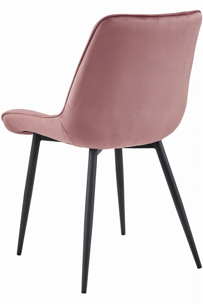 Sedia VALORA BERA - Velluto rosa scuro con gambe nere