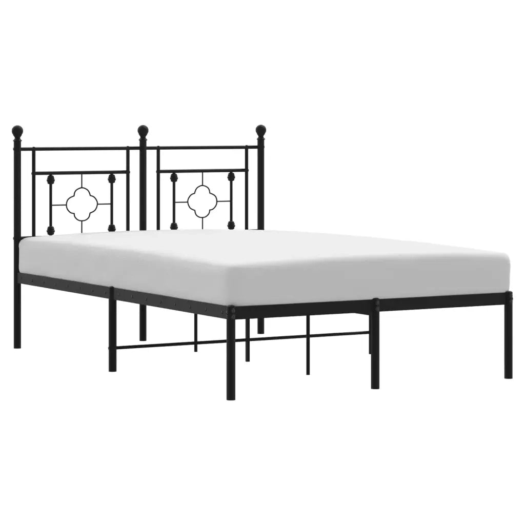 Giroletto con Testiera-Struttura Letto con testiera in Metallo Nero 120x190 cm 527651