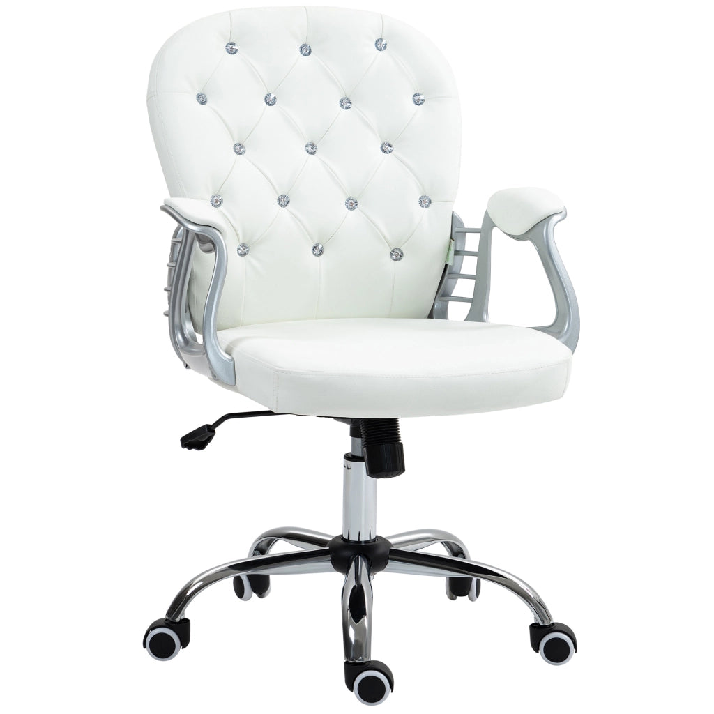Sedia da Ufficio ¨C Minimal ¨C Schienale Imbottito Braccioli Bianco