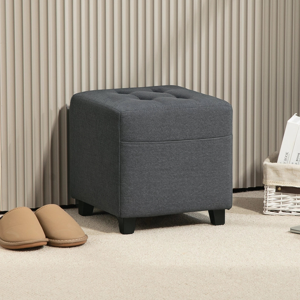Pouf imbottito con tasche laterali ¨C Minimal ¨C Grigio 35x35x35 cm
