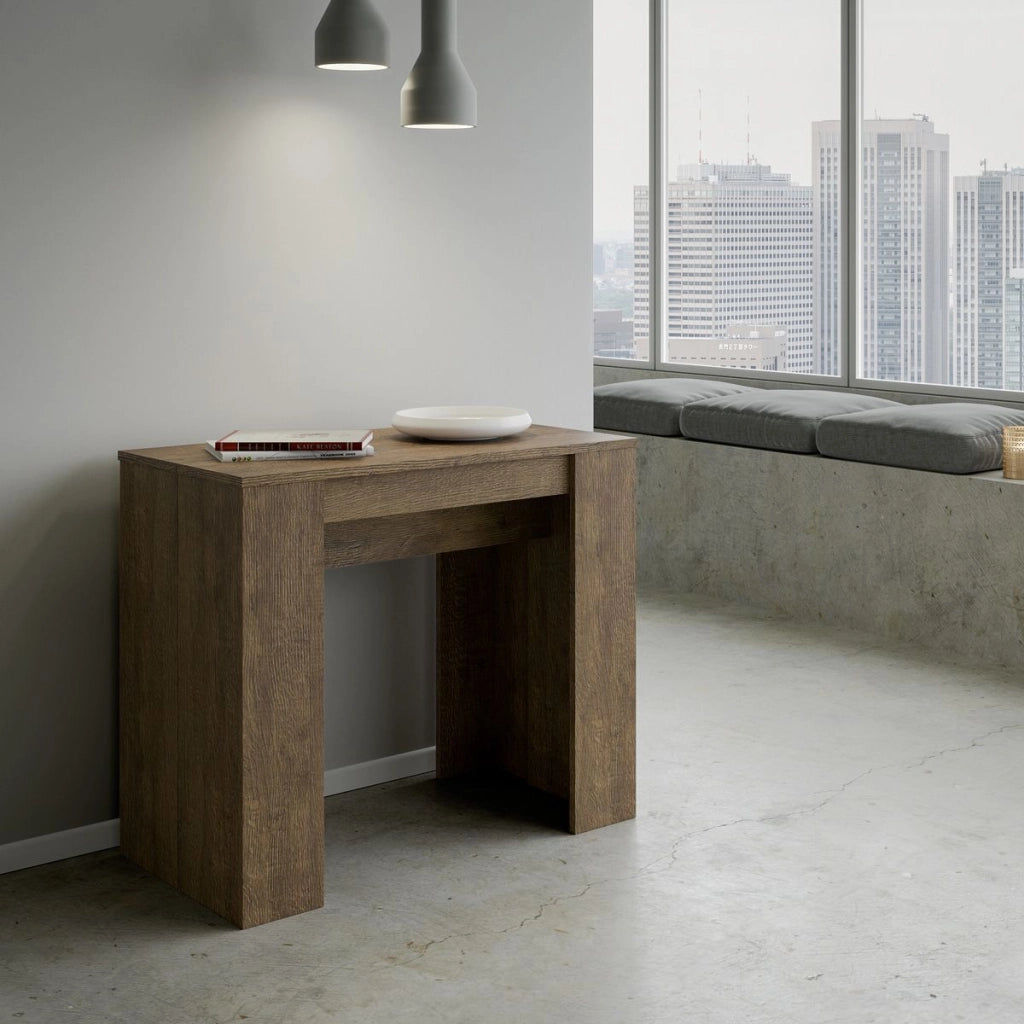 Consolle allungabile 90x48/308 cm Base Noce