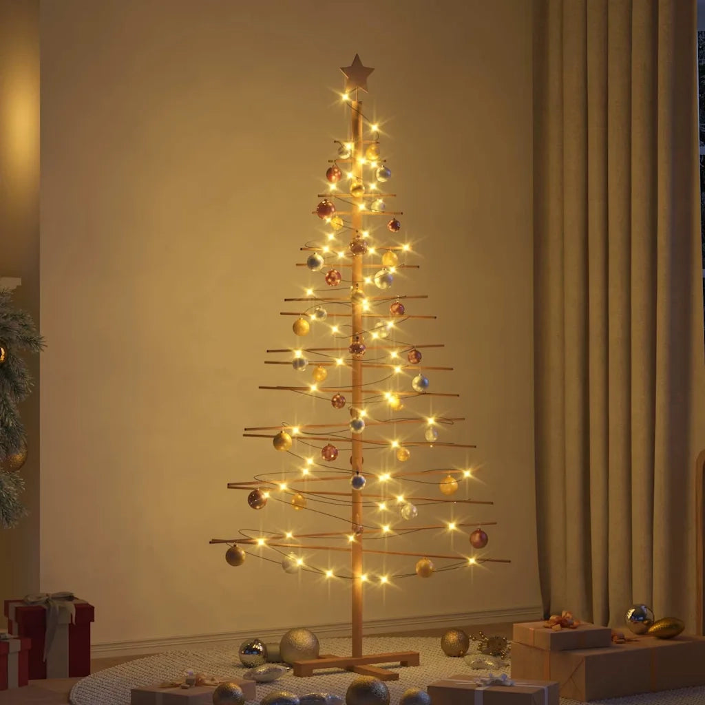Albero di Natale in legno con supporto Marrone 180 cm Bambù 42018052