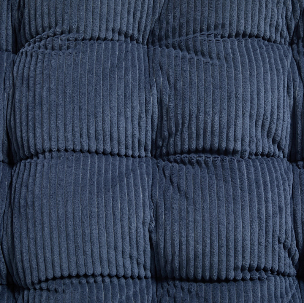 Sedia a Dondolo da Esterno con Cuscino Spesso e Morbido, Telaio Nero e Cuscino Blu Navy, 75x116x82 cm