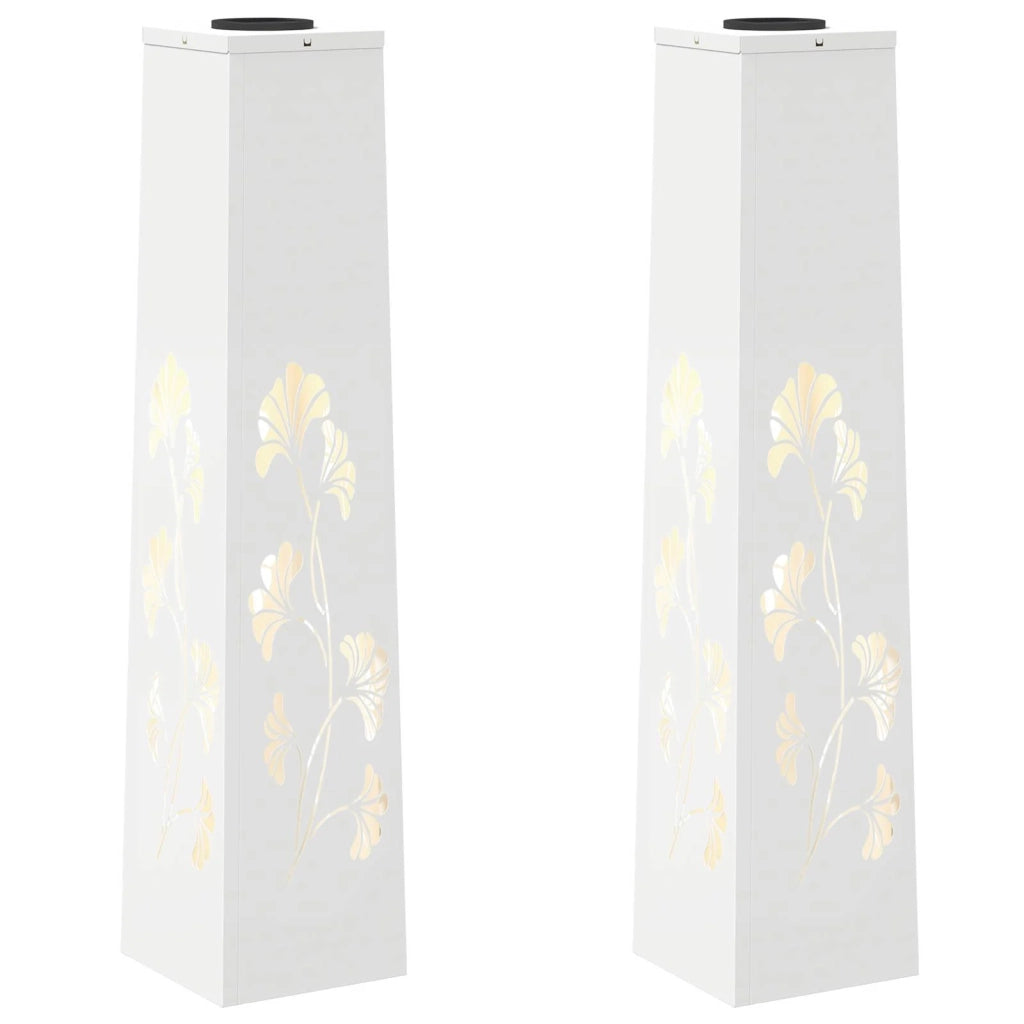 Faro LED solare per sentieri 2 pcs Bianco 879759