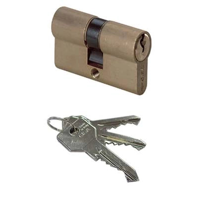 CILINDRO SAGOMATO 0G300 CISA  OTTONE CHIAVI 3 CAMMA DIN MM 80 40+40