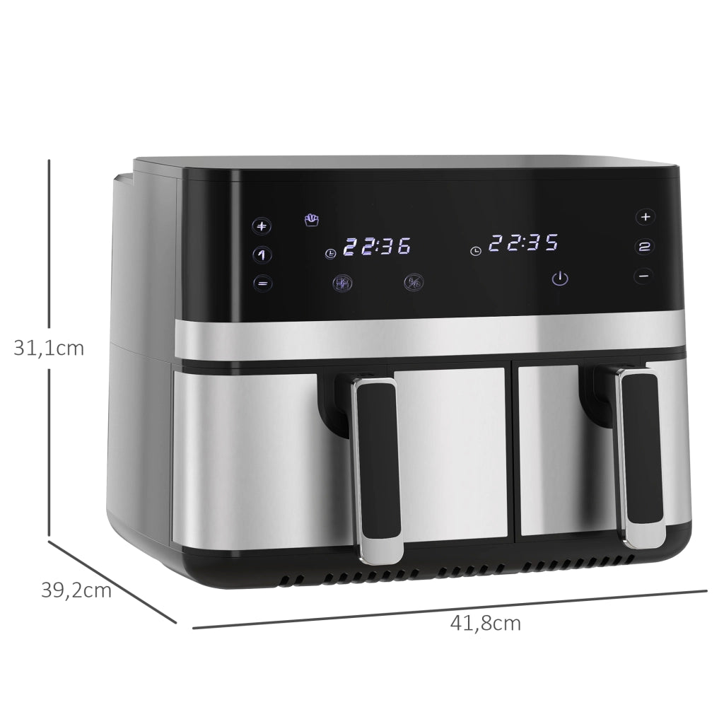 Friggitrice ad aria calda 2700W 8 funzioni ¨C zephmum ¨C 41.8x39.2x31.1 cm nero argento