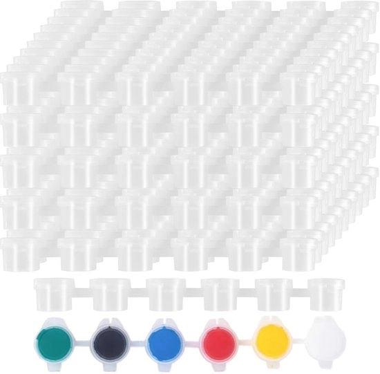 Set di pennelli per vernice 200 pezzi - pennelli mini per vernice - disegno 6 in 1 - attività artistiche - leggero e portatile - 3 ml di compartimenti - pennello per vernice con striscia di vernice