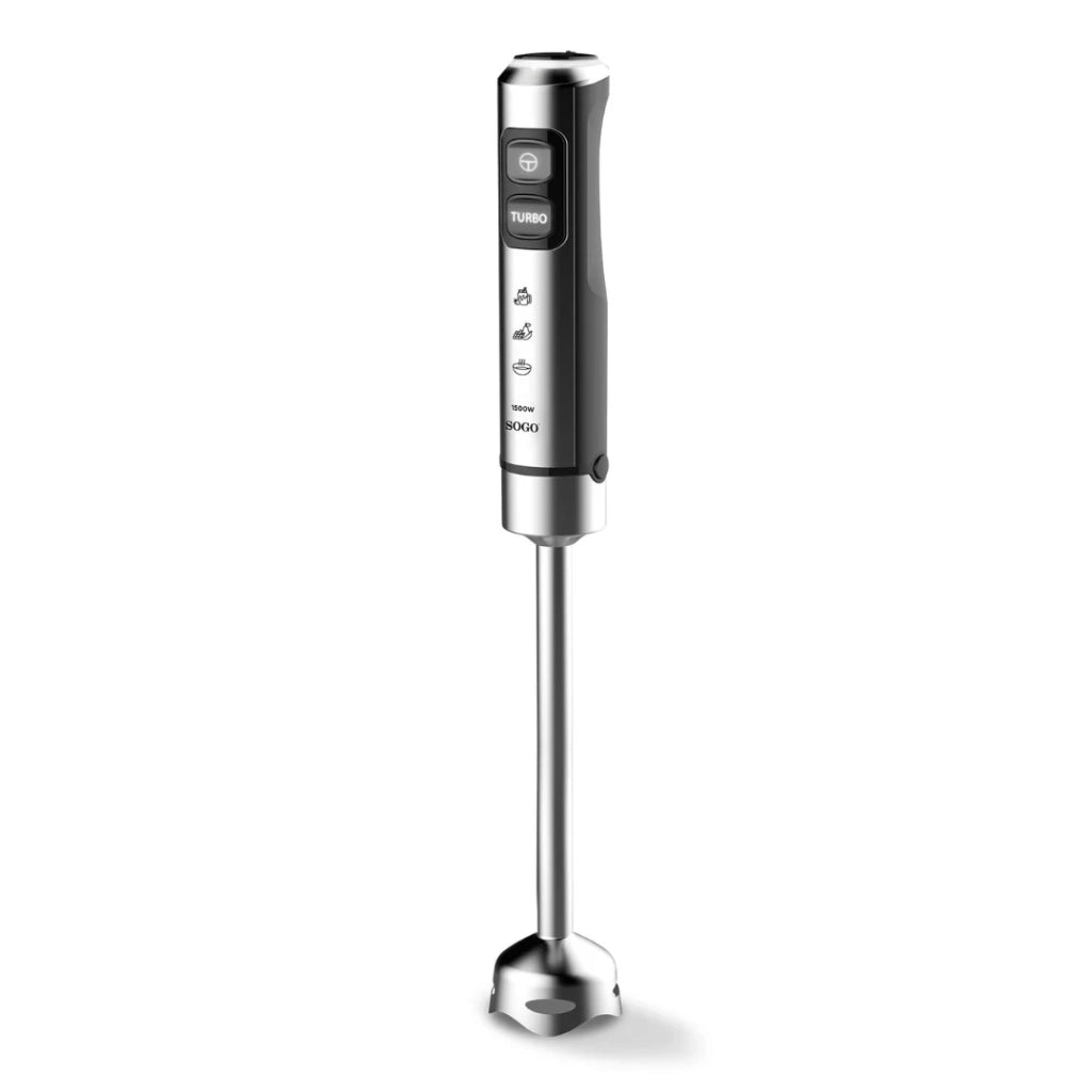 Frullatore a immersione 1500W con 23 velocità e lame titanio, gambo lungo 25 cm con bicchiere 800ml - Sogo