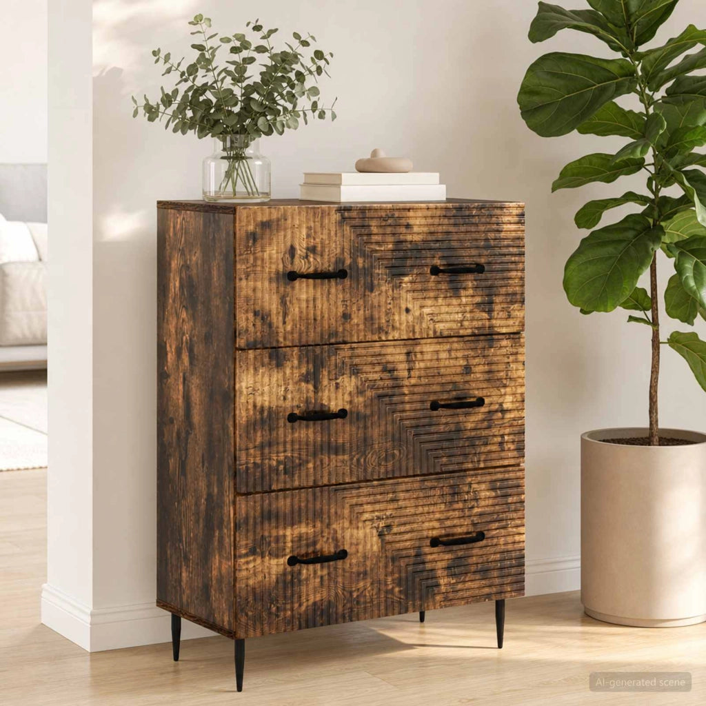 Mobile con Cassetti Rovere Fumo 66 x 34,5 x 89,5 cm 894840