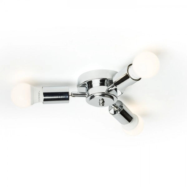 Lampadario POSTE base per soffitto cromo 230V E27 3x20W