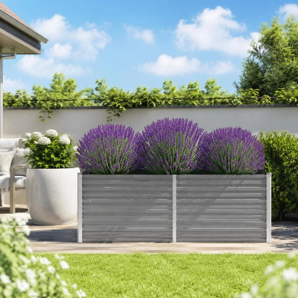 Garden Raised Bed Galvanized Steel 160x40x77 Cm Gray