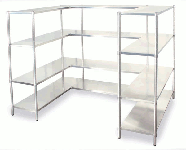 Scaffalatura lineare in acciaio inox per ristoranti e cucine cm. 80x40x180h