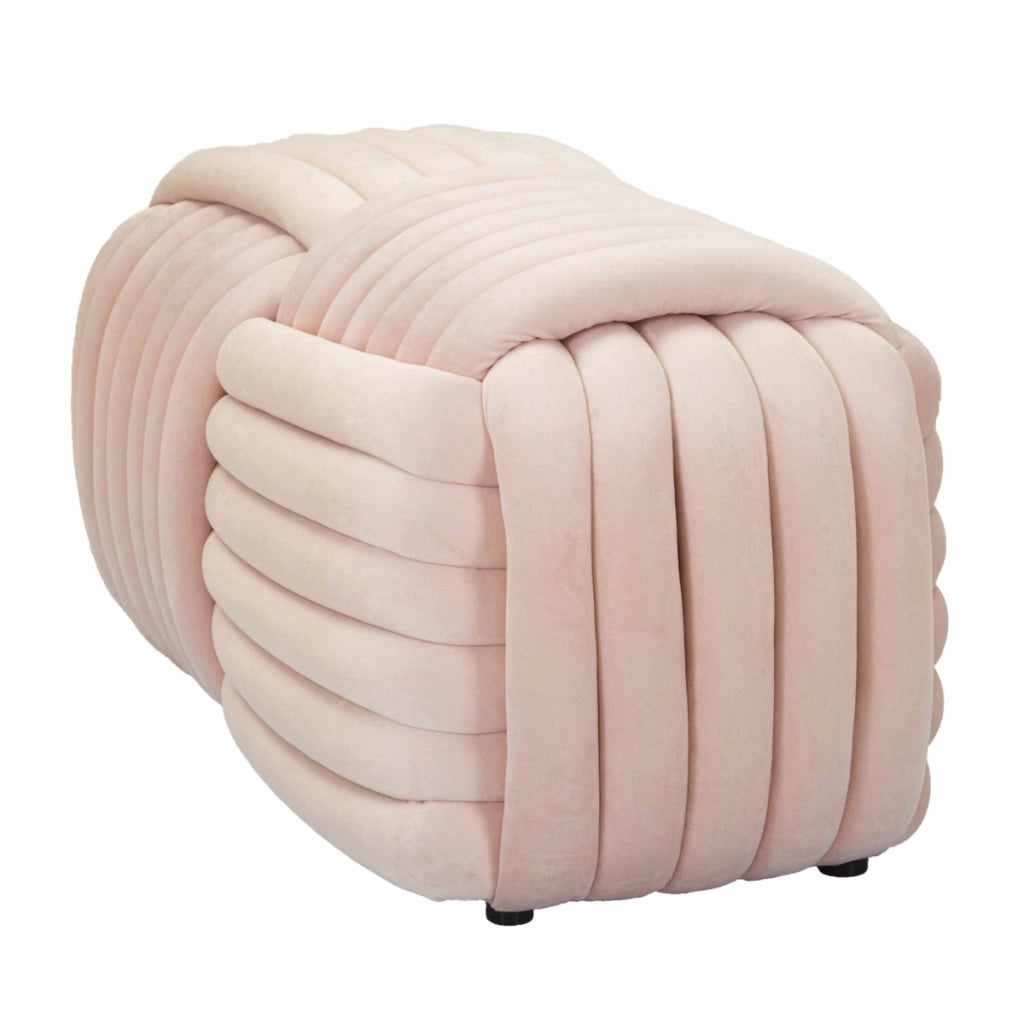 Panca Gomitolo 2, Rosa, Cotone, 90x45x45 cm