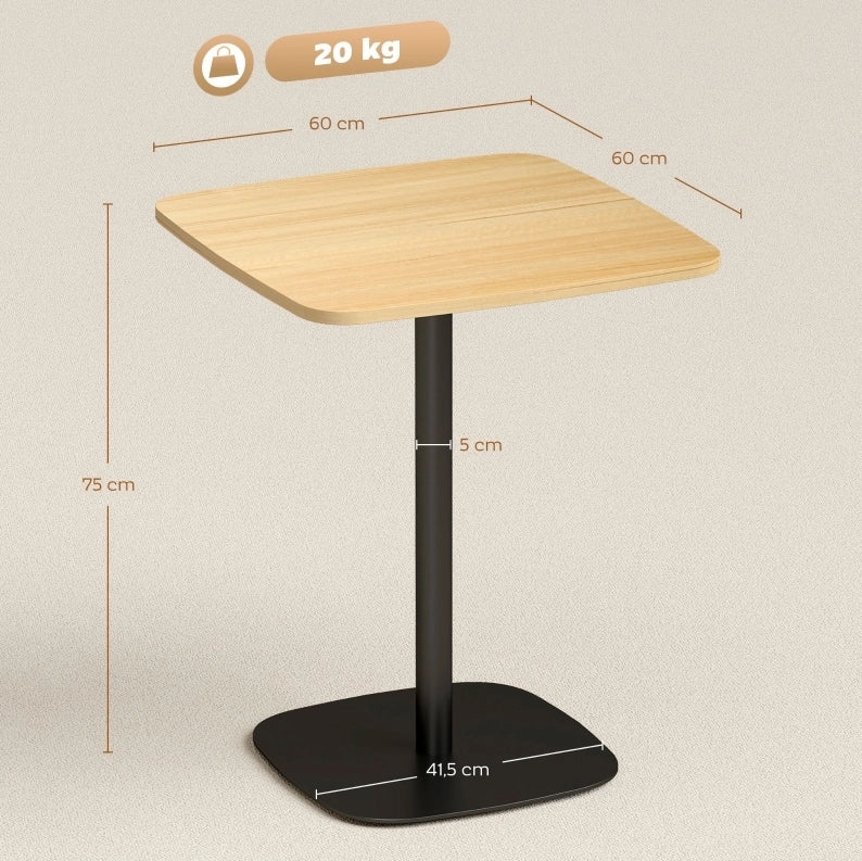 Tavolo da pranzo quadrato 60 cm effetto legno naturale
