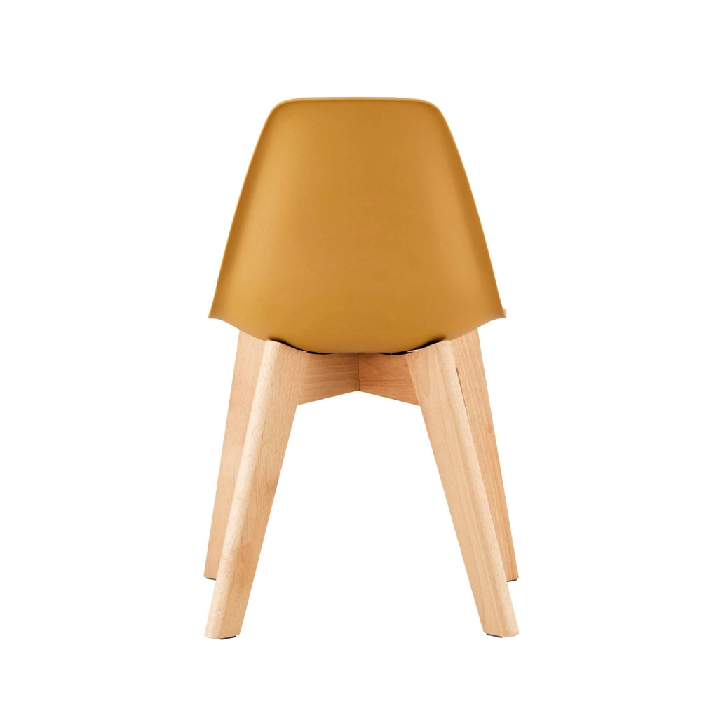 Sedia scandinava per bambini in legno di faggio, mostarda